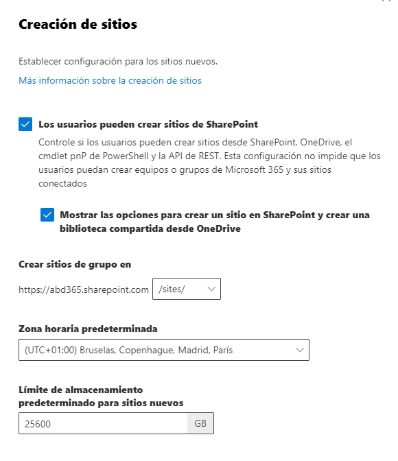 Píldora para Administradores de Microsoft 365: Configuración predeterminada de Sitos de SharePoint