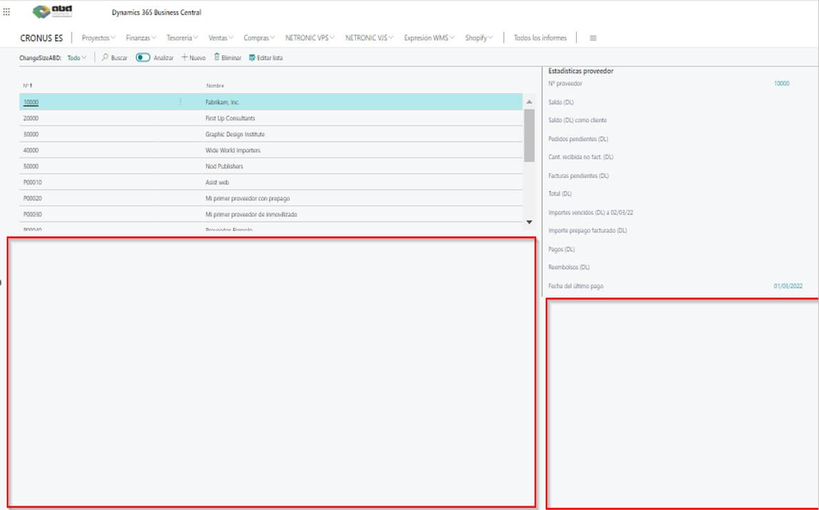 dimensiones elementos Dynamics 365 Business Central