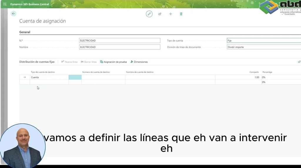 Definición de Líneas de Asignación