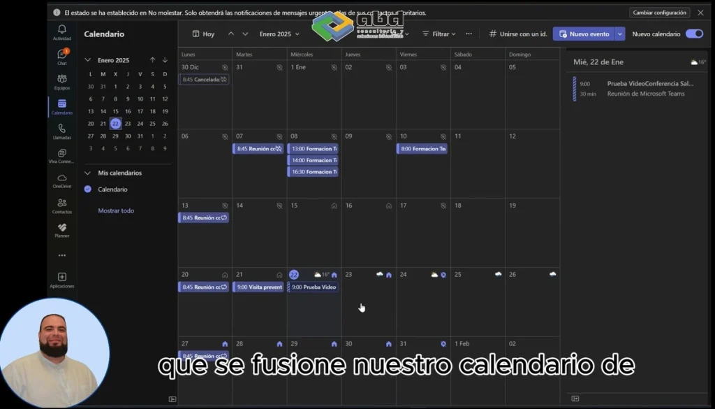 calendarios unificados teams